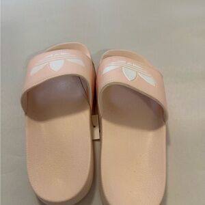 Adidas Light Pink Slides with White Logo